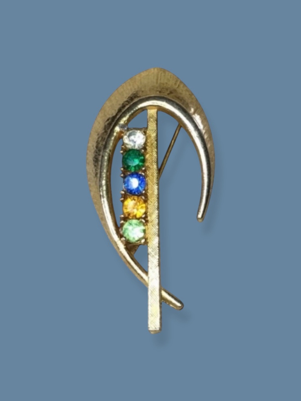 Beautiful Vintage Rafaelian Rhinestone Mothers Brooch Gold Tone Collectible Est